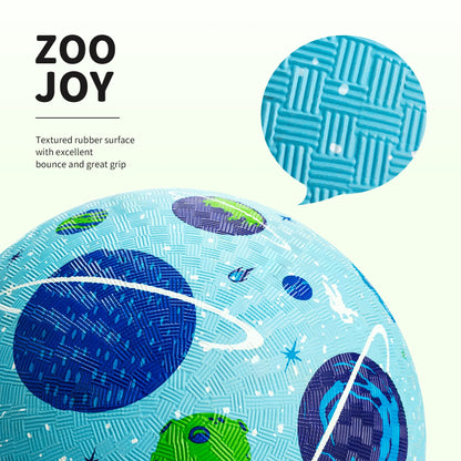 ZOOJOY Pack of 2 Cartoon Playground Balls, Balls for Toddler 3-12, 8.5" Rubber Ball Bouncy Kickball, Indoor & Outdoor Ball Game for Kids with Pump