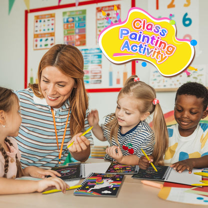 ZIZZ Scratch Art Party Favors for Kids 4-10: 24 Pack Rainbow Scratch Notebooks Gifts Kits - Mess Free Coloring Books Birthday Goodie Bags Stuffers School Classroom Travel Games for Girls Boys Toddler