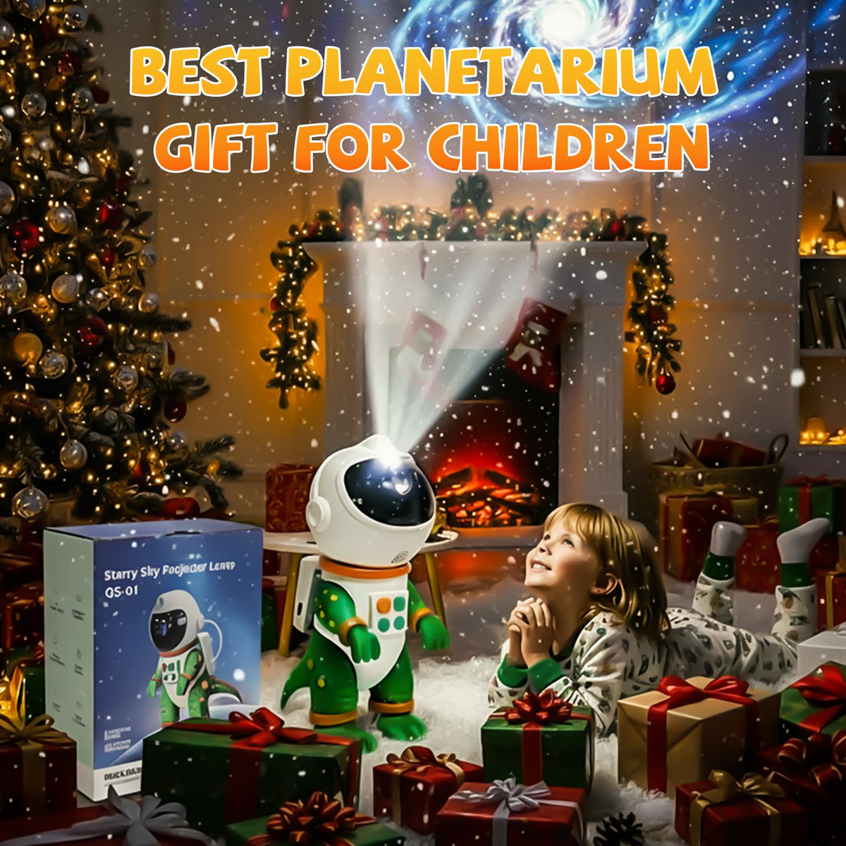 LUCYLANKER Dinosaur Astronaut Galaxy Star Projector Night Light, 8 in 1 LED Space Planetarium Lamp, 360° Rotating with Remote & Timer, Kids Adults Bedroom Decor, Christmas Birthday Gifts (Blue)
