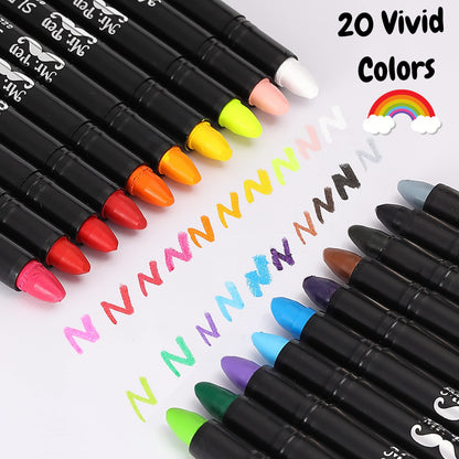 Mr. Pen- Gel Crayons, 20 Pack, Twistable, Non-Toxic, Coloring Crayons for Kids & Adults, Smooth Drawing Sticks for Art, Blending, Crafts & Creative Projects