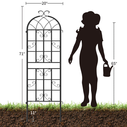 Ultym 2 Pack 71x20in Garden Trellises, Butterfly Black Metal Coated Rustproof Trellis for Climbing Plants Outdoor, Roses, Vegetables, Vines, Cucumbers