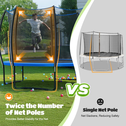 ORCC Kids Trampoline, 1200LBS Weight Capacity Outdoor Trampoline 16 15 14 12 10 8FT Yard Trampolines for Kids Adults