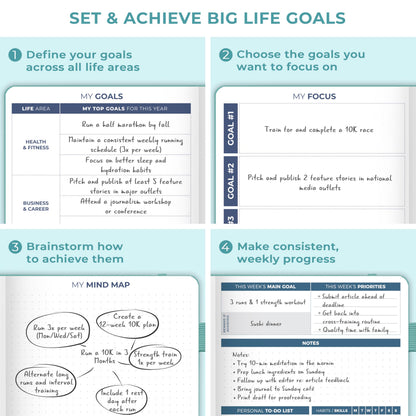 Clever Fox Planner 2nd Edition Dated Jan 2026-Jan 2027 – Colorful Weekly & Monthly Goal Setting Planner, Habit Trackers, Time Management and Productivity Organizer, Gratitude Journal, A5 (Aquamarine)
