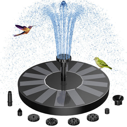 AISITIN Solar Bird Bath Fountain with 6 Nozzles, Solar Powered Floating Water Fountain Pump for Bird Bath, Pond, Pool, Garden, Fish Tank and Outdoor