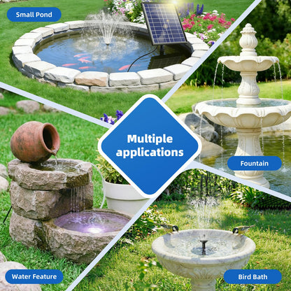 Antfraer Solar Pond Filter with Fountain Pump, 4W Solar Fountain Pump with Pond Filter, Solar Powered Water Pump Kit with 5 Nozzles & PVC Tubing for Bird Bath, Garden, Outdoor Fish Tank