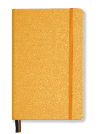 Minimalism Art, Premium Hard Cover Notebook Journal, Classic 5" x 8.3", 122 Numbered Pages, Gusseted Pocket, Ribbon Bookmark, Extra Thick Ink-Proof Paper 120gsm, San Francisco (Dotted, Amber Yellow)