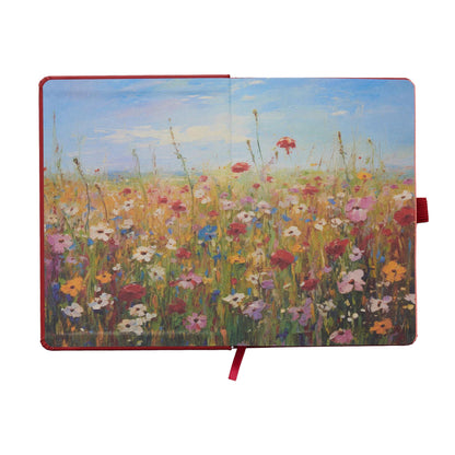 Soulbook - Notebook Hardcover Medium A5, 176 Dotted Pages Journal with Pen Loop, Red