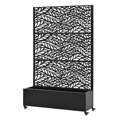 Galvanized Metal Raised Garden Bed with Wheels & Trellis – 73"x47"x16" Portable Planter Box for Climbing Plants, Vegetables & Vines | Rust-Resistant, with Privacy Screen & Drainage Holes (Shape 1)