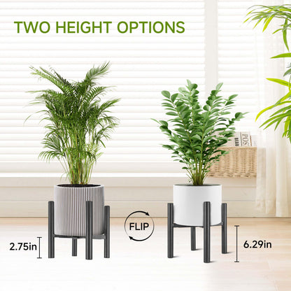 NSYOOMH Adjustable Metal Plant Stand Black, Fits 8 -13 Inch Heavy Duty Flower Pots Holder - Floor Single Plant Stands Indoor Outdoor for Corner Planter Outside Potted Plants (Pot Not Included)