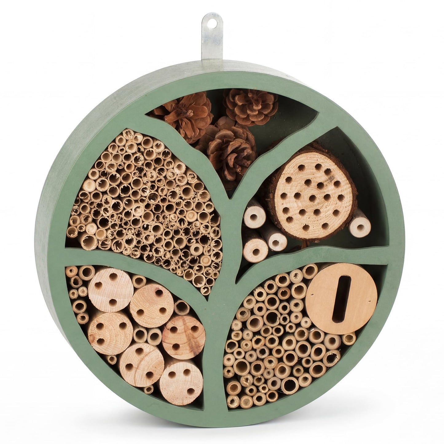 11” Woonden Multi Habitat Insect House Outdoor Garden Decorative Insect Hotels for Bee Butterfly and Beetle Tree of Life
