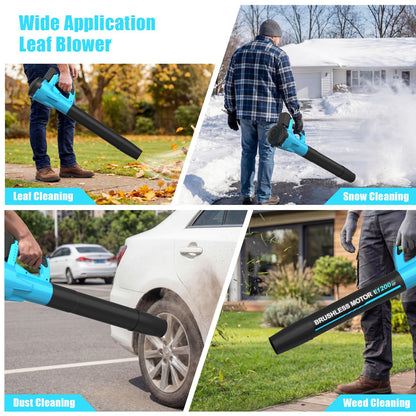 Leaf Blower,Cordless Leaf Blower with 2 X 4.0Ah Battery and Charger,6 Speed Mode Electric Leaf Blowers Cordless for Blowing Leaves,Blowers for Yard Garden Lawn Care and Dust,Gifts(M-Blue)