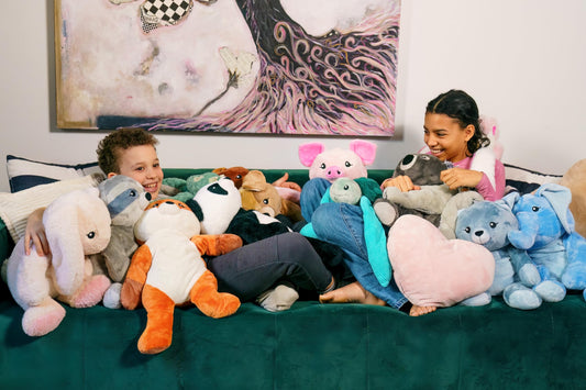 HUGIMALS Emory the Elephant 20 Inch 4.5 lb Heavy Cute Sensory Weighted Comfort Plush | Large Unscented Washable Self Care Calming Stuffed Animal for Kids, Teens and Adults