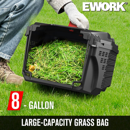 EWORK Corded Electric Lawn Mower 14-Inch, 11Amp Electric Push Mower with 30L Collection Bag, 4-Height Adjustment, Lightweight Lawnmower for Garden, Yard