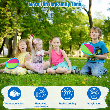 Aywewii Toss and Catch Ball Set Game Kids Outdoor Toys for Beach Pool Yard, Birthday Gift for Boy Girl Ages 3 4 5 6 7 8-12 Year Old, Outside Family Party Camping Games, 6 Paddles 3 Balls & Carry Bag