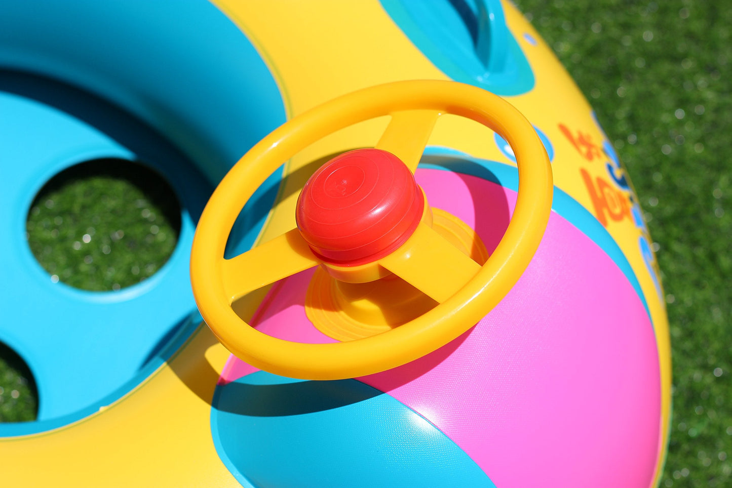 Inflatable Baby Swimming Pool Floats with Removable Sun Protection Canopy, Toddler Floaties with Seat and Handle, No Flip Over Baby Boat Swim Floats for Age of 6-36 months, with Hand Pump, Storage Bag