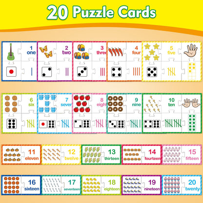Kasfalci Number Puzzle Cards,Counting Toys,Math Manipulatives,Math Games for Kids,Toddler Puzzles,Matching Games,Preschool Learning Activities,Kindergarten Classroom Must Haves,Homeschool Supplies