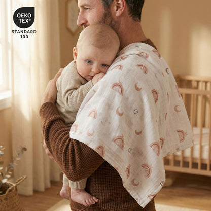 GLLQUEN BABY Receiving Blanket Boy Cotton Muslin Swaddle Blankets Girl Newborn Squares Breathable & Soft Thin Baby Blankets Cloths Double Absorbent Infant Swaddling Wrap - 6 Pack (Sun)