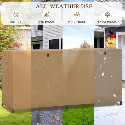 Fashlits 8ft Waterproof Firewood Rack Cover, Heavy Duty 600D Oxford Outdoor Storage Wood Rack Cover For Outdoor, Indoor, Patio(Cover Only, Rack Not Included)