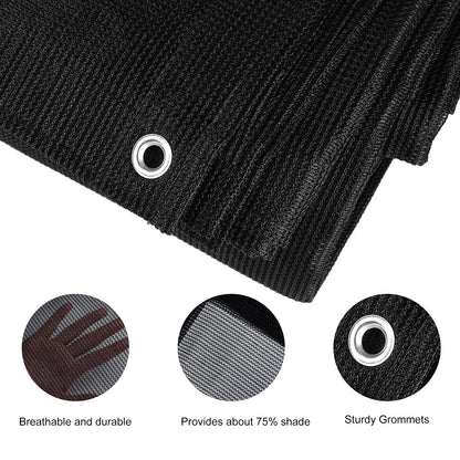 FEPITO Heavy-Duty Mesh Tarp 10ftx20ft Black Mesh Shade Net Cover for Patio, Fences, Garden, Dump Trucks