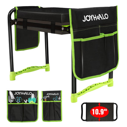 joyhalo 10.9 inch Wider Foldable Garden Kneeler and Seat Heavy Duty, Gardening Stool with Extra-Thick Kneeling Pad, Garden Bench for Kneeling and Sitting, Gardening Gifts for Women
