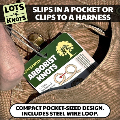 Arborist Knots - Knot Cards for Tree Climbing and Tree Trimming - 14 Page Waterproof Pocket Guide for Arborist Equipment Kit