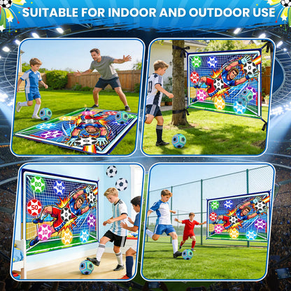 WUPIOS Upgraded Toy Soccer Game Set for Kids, Indoor Outdoor Backyard Toss Soccer Goal Game with 2 Balls, 1 Flannel Target, Soccer Toys for Boys and Girls 3-5 6-8 8-12 Years Old Kids Birthday