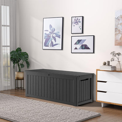 PATIOEASY Outdoor Storage Box 275GAL Waterproof Resin Deck Box,Pool Accessories Supplies，UV-Resistant Lockable Package Delivery Bin for Garden Tools,Large Patio Outside Cushions,Chest,Furniture,Black