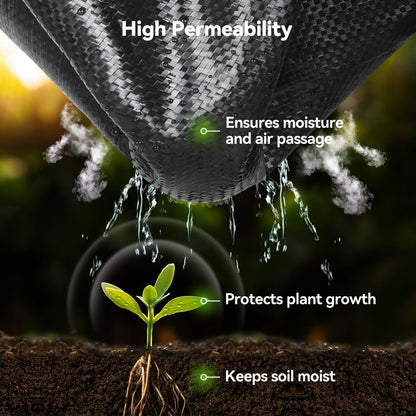 iropro 6ftx300ft Landscape Fabric 3.2oz Weed Barrier Fabric, Woven Weed Barrier Fabric Heavy Duty, Weed Control Cloth Geotextile for Underlayment, Gardening, Commercial Driveway Weed Block Cover Mat