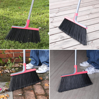 KeFanta Heavy Duty Broom, Outdoor Broom with 54.7" Long Handle, Commercial Brooms for Sweeping Outdoor Concrete Courtyard Garage Patio Indoor Home Floor Kitchen Office Lobby