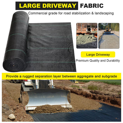Driveway Fabric - 6.5x330 ft Commercial Weed Barrier - Heavy Duty 3.5OZ French Drain Fabric for Erosion Control and Landscape Projects