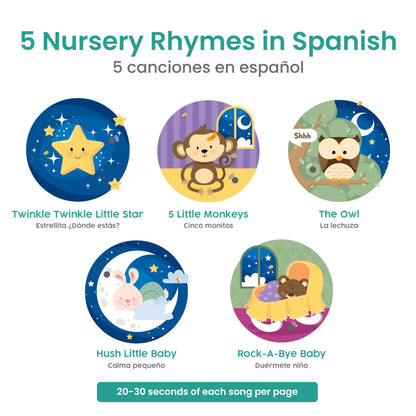 Binibi Estrellita ¿Dónde Estás? – Bilingual Musical Sound Book for Toddlers 1–3, Spanish Lullabies & Nursery Rhymes, Interactive Board Book. Libro en Español para Niños.