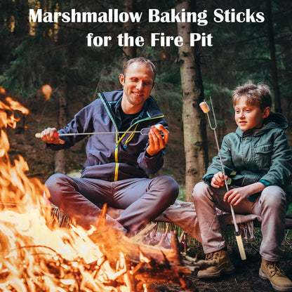 40 Pack 32 Inch Marshmallow Roasting Sticks Bulk, Smores Skewers for Fire Pit Kit, Hot Dog Camping Skewers Accessories Campfire Marshmellow Extendable Forks Bbq Tools Smores Sticks