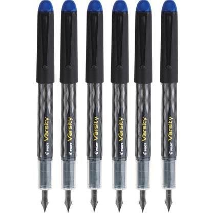 Pilot Varsity Disposable Fountain Pens, Blue Ink, Medium Point, Pack of 6