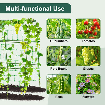 FOLLOOK Garden Cucumber Trellis for Climbing Plants Outdoor, 48x48inch U-Shape Arch Trellis for Garden Raised Bed, Plant Support for Grape Vine Tomato Vegetable Pea Bean, Green