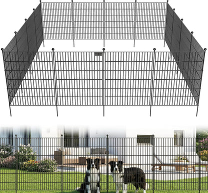 Toolterritary 10 Panels No Dig Garden Fence with Gate, 40 in(H) X 24.2 ft(L) Metal Fence Panels, Thickened Rustproof Garden Fencing, Animal Barrier Fence for for Dogs, Rabbits, Landscape, Patio