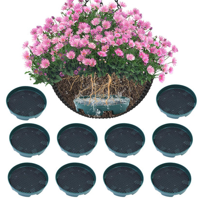 10 Set Invisble Hanging Basket Insert 5.1”Hang Basket Drip Pan Invisble Self Watering Planter Insert Plant Saucers Tray Plastic Water Catcher Tray Plant Auto Watering Devices For Hanging Basket