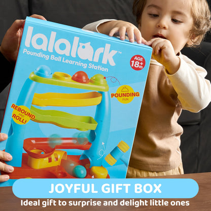 lalalark Ball Drop Toy for Toddlers, Track Stacking Learning Pound a Ball with Hammer, Early Developmental Montessori Toy, Birthday Gift for Boys & Girls Age 18M+ 2 3 Year Old Baby Kids
