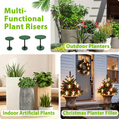 Axcoix Adjustable Height Plant Risers for Inside Pots, 12-21" Planter Inserts for Large Pots, Planter Lift Insert for Tall Square Round Taper Planters (6" 8" 10" Base or Top)
