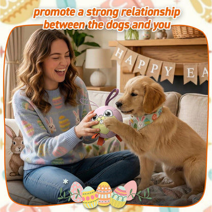 QDAN Rabbit Dog Toys, Dog Soccer Ball with Straps, Dog Water Toy, Waterproof Rubber Dog Toy Ball for Medium Small Dogs, Outdoor Inddor Doy Pet Puppy Toys (6 Inch)