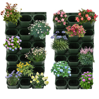 FiueStur Self Watering Wall Mounted Vertical Planter, 36 Pots Vertical Wall Planter Self-Watering System for Indoor Outdoor Garden, Modular Vertical Planter with Drainage Holes