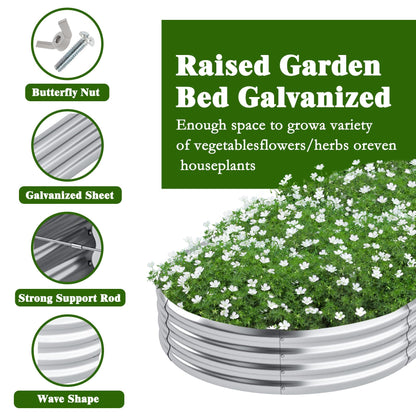 DERYONI Galvanized Raised Garden Bed Kit 2pack,Outdoor Planter Raised Beds 4x2x1ft for Vegetables,Fruits,Flowers,Galvanized Raised Garden Bed Boxes