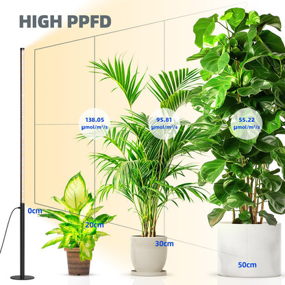 Barrina T10 Pro Standing Grow Light with Timer, 42W, 169 LEDs, Full Spectrum Vertical Grow Light for Indoor, Wide Coverage, 4FT to 5.6FT Height with Foot Switch, Ideal for Flowering and Tall Plants