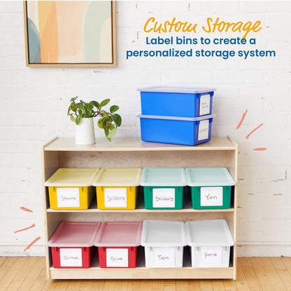 ECR4Kids Cubby Storage Bin with Lid, Multipurpose Organization, Assorted, 10-Piece