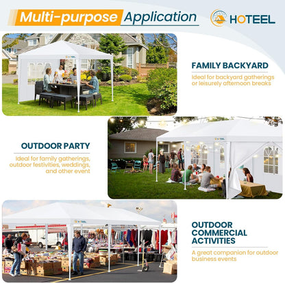 HOTEEL 10x30FT Party Tent with 8 Removable Sidewalls for Parties, Carpas para Fiestas Easy Set up, Weddings, BBQ, Baby Shower, Waterproof Outdoor Event Canopy, Patio Camping Gazebo, White