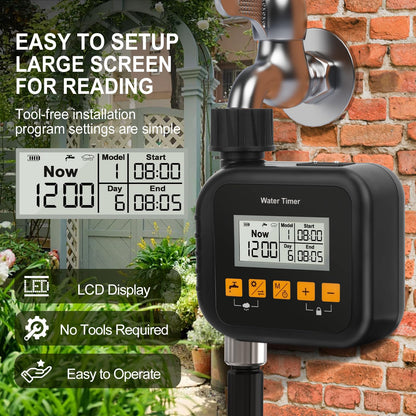 Sprinkler Timer, Water Hose Timer for Garden and Outdoor Irrigation, Garden Irriration System Controller with Rain Sensing.