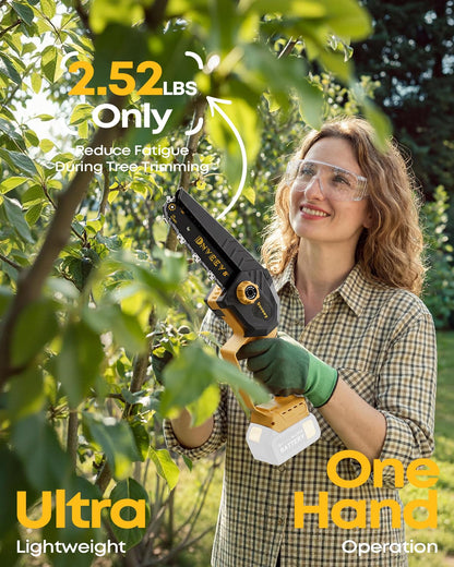 Dnveey 8-Inch Cordless Pole Saw for Tree Trimming, Compatible with DeWalt 20V Max, 15.6FT Extendable 2-in-1 Mini Chainsaw & Tree Trimmer, 800W Brushless [Tool Only - No Battery]