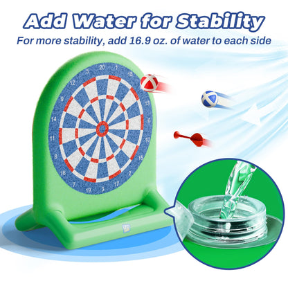 Funscape Kids Fun Pool Floating Water Toys, Inflatable Tic-Tac-Toe Dart Board Game, Swimming Pool Floats, Beach Outdoor Play Summer Birthday Gift 3 4 5 6 7 8 9 10 Yrs Boy Girl Teen Adult Family-Green