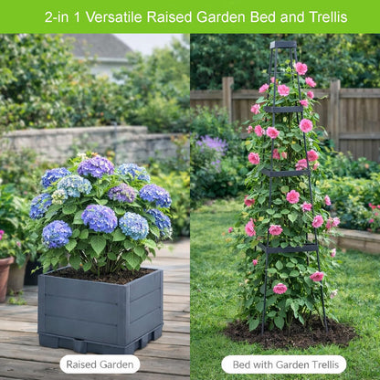 osgevei 2 Pack Raised Garden Bed Tomato Planter Box with Trellis, 57" Self-Watering Tomato Cage Planters Box for Climbing Plants Vegetable Vine Flowers,Patio Garden Balcony Outdoor & Indoor (2 Pack)