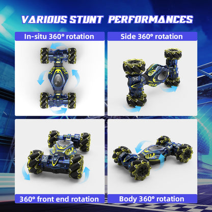XUERENTECH Gesture Sensing RC Stunt Car Toys for Boys Girls 6-12, 4WD Drift Hand Controlled Car Offroad 360° Rotation with Lights Music for Kids Age 7 9 10 11 12 Years Old Birthday Xmas Gifts
