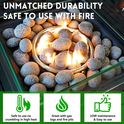 Premium 2-3 Inch Black Lava Rock Pebbles, 10 Pounds Fire Rocks for Gas Fire Pits, Fireplaces, Landscaping, and Plant Cultivation, Natural Tumbled Stones for Indoor and Outdoor Use